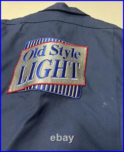 Vintage 60s 70s Old Style Light Heilemans Beer Work Jacket Wisconsin Chore M/L