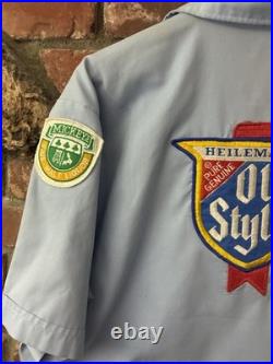 Vintage 60s 70s Unitog Old Style Beer Chain Stitched Work Wear Shirt XL Distress