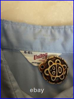 Vintage 60s 70s Unitog Old Style Beer Chain Stitched Work Wear Shirt XL Distress