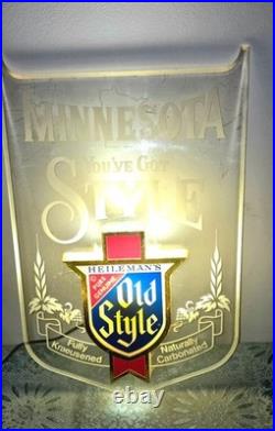 Vintage 80s Old Style Minnesota Illumina Beer Sign Breweriana 18''x12'
