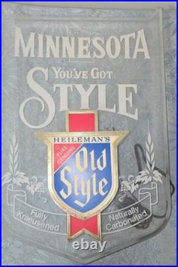 Vintage 80s Old Style Minnesota Illumina Beer Sign Breweriana 18''x12'