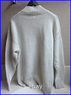 Vintage 90's Trader Bay Large Cable Sweater Cream Color L 16 18 Old Money White