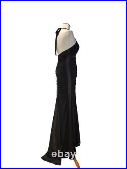 Vintage 90s Cache 30s Style Old Hollywood Black Formal Ruched Dress Gown NWT 4