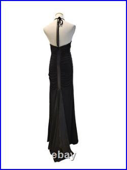 Vintage 90s Cache 30s Style Old Hollywood Black Formal Ruched Dress Gown NWT 4