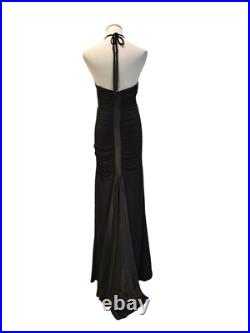 Vintage 90s Cache 30s Style Old Hollywood Black Formal Ruched Dress Gown NWT 4