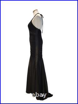 Vintage 90s Cache 30s Style Old Hollywood Black Formal Ruched Dress Gown NWT 4