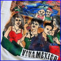 Vintage 90s Rare Viva Mexico Chicano Cholo Prison Art Lowrider Tshirt M / L