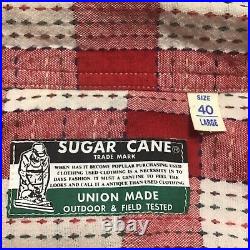 Vintage 90s SUGAR CANE Plaid Open Collar Shirt Short Sleeve Cotton Size Japan L