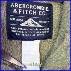 Vintage Abercrombie & Fitch Hoodie Made In The USA Mens L Durable Warmth Olive