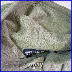 Vintage Abercrombie & Fitch Hoodie Made In The USA Mens L Durable Warmth Olive