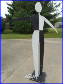 Vintage Antique Mannequin Art Deco Style Store Display Life Size Wood Used Old