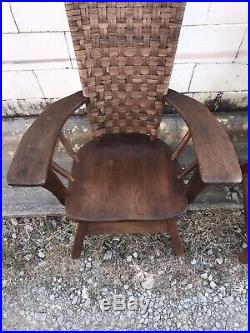 Vintage Antique Pair Old Hickory Martinsville 6106 Adirondack Style Lounge Chair