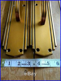 Vintage Art Deco Brass Entry Door Pull Handles Old Marquee Style Salvage 14.5x3
