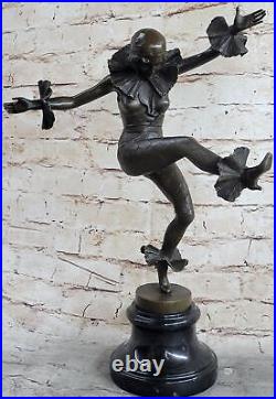 Vintage Art Deco Style Harlequin Jester Old Bronze Sculpture Statue Figure Deal