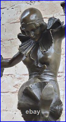 Vintage Art Deco Style Harlequin Jester Old Bronze Sculpture Statue Figure Deal