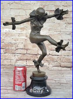 Vintage Art Deco Style Harlequin Jester Old Bronze Sculpture Statue Figure Sale