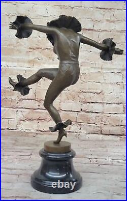 Vintage Art Deco Style Harlequin Jester Old Bronze Sculpture Statue Figure Sale