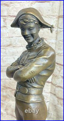 Vintage Art Deco Style Harlequin Jester Old Bronze Sculpture Statue Figure Sale