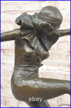 Vintage Art Deco Style Harlequin Jester Old Bronze Sculpture Statue Figure Sale