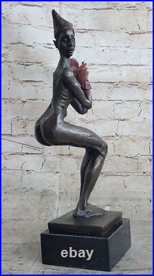 Vintage Art Deco Style Jester Old Bronze Sculpture Statue Figure Deal