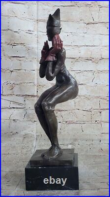 Vintage Art Deco Style Jester Old Bronze Sculpture Statue Figure Deal