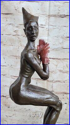 Vintage Art Deco Style Jester Old Bronze Sculpture Statue Figure Deal