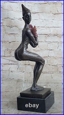 Vintage Art Deco Style Ydz-129jester Old Bronze Sculpture Statue Sale Artwork