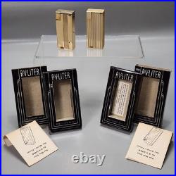 Vintage Arvey Lighter Art Deco R-V-Liter Flint Fluid Gold Plated New & Old Style