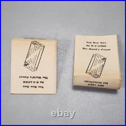 Vintage Arvey Lighter Art Deco R-V-Liter Flint Fluid Gold Plated New & Old Style