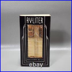 Vintage Arvey Lighter Art Deco R-V-Liter Flint Fluid Gold Plated New & Old Style
