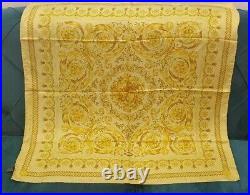 Vintage Atelier Versace Yellow 100% Silk Scarf Baroque Style New old Stock