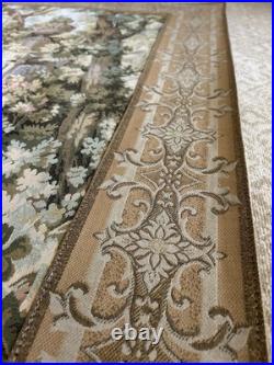 Vintage Aubusson Style Tapestry Pastoral Scene Old Mill French Jacquard Large