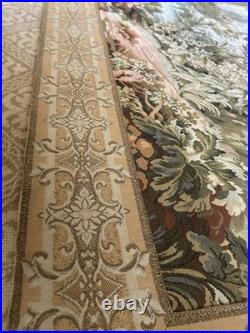 Vintage Aubusson Style Tapestry Pastoral Scene Old Mill French Jacquard Large Vintage Aubusson Style Tapestry Pastoral Scene Old Mill French Jacquard Large
