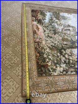 Vintage Aubusson Style Tapestry Pastoral Scene Old Mill French Jacquard Large
