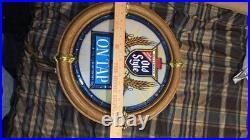 Vintage Bar Light Old Style Beer On Tap Sign Faux Stained Glass/ Good Condit