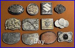 Vintage Belt Buckle Lot Of 12 Jack Daniel Suzuki Boeing Lewis Old Style And More