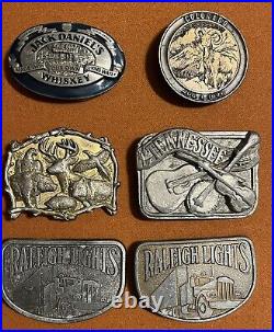 Vintage Belt Buckle Lot Of 12 Jack Daniel Suzuki Boeing Lewis Old Style And More