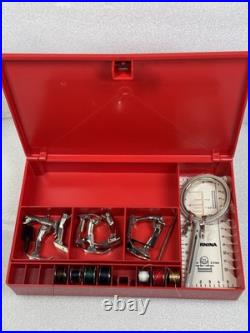 Vintage Bernina Sewing Machine Presser Foot & Attachments With Red Case Old Style