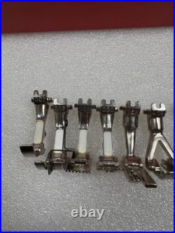 Vintage Bernina Sewing Machine Presser Foot & Attachments With Red Case Old Style