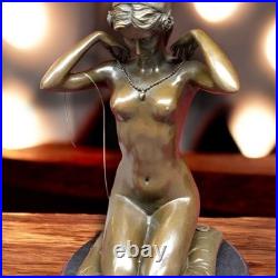 Vintage Bronze Sculpture Statue Woman Marble Nude Decor Paris Ponsard Rare Old
