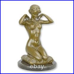 Vintage Bronze Sculpture Statue Woman Marble Nude Decor Paris Ponsard Rare Old