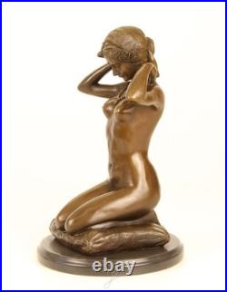 Vintage Bronze Sculpture Statue Woman Marble Nude Decor Paris Ponsard Rare Old