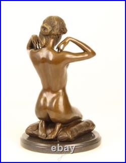 Vintage Bronze Sculpture Statue Woman Marble Nude Decor Paris Ponsard Rare Old
