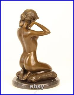 Vintage Bronze Sculpture Statue Woman Marble Nude Decor Paris Ponsard Rare Old