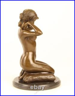 Vintage Bronze Sculpture Statue Woman Marble Nude Decor Paris Ponsard Rare Old