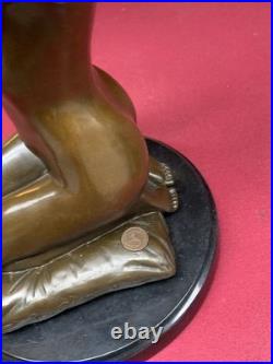 Vintage Bronze Sculpture Statue Woman Marble Nude Decor Paris Ponsard Rare Old