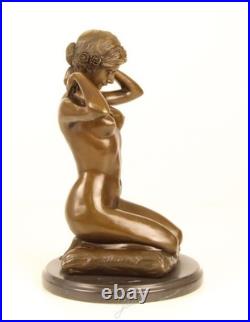 Vintage Bronze Sculpture Statue Woman Marble Nude Decor Paris Ponsard Rare Old
