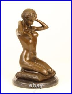 Vintage Bronze Sculpture Statue Woman Marble Nude Decor Paris Ponsard Rare Old