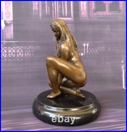 Vintage Bronze Sculpture Statue Woman Nude Marble Deco Claude Rare Old Art Paris Vintage Bronze Sculpture Statue Woman Nude Marble Deco Claude Rare Old Art Paris