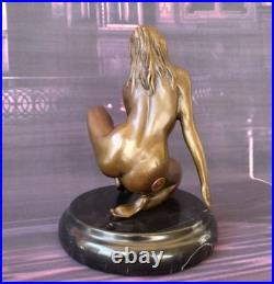 Vintage Bronze Sculpture Statue Woman Nude Marble Deco Claude Rare Old Art Paris Vintage Bronze Sculpture Statue Woman Nude Marble Deco Claude Rare Old Art Paris